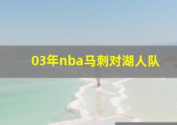 03年nba马刺对湖人队