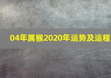 04年属猴2020年运势及运程