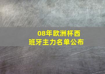 08年欧洲杯西班牙主力名单公布