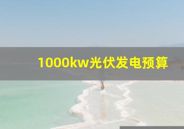 1000kw光伏发电预算