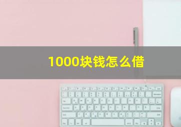 1000块钱怎么借