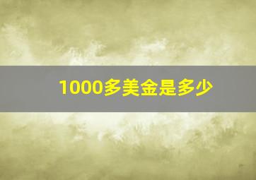 1000多美金是多少