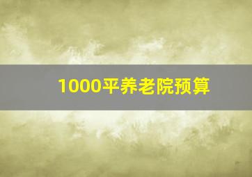 1000平养老院预算