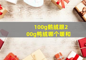 100g鹅绒跟200g鸭绒哪个暖和