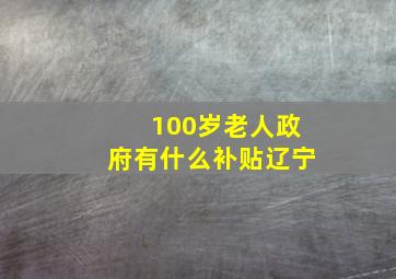 100岁老人政府有什么补贴辽宁