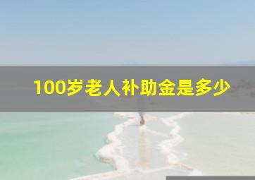 100岁老人补助金是多少