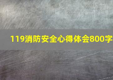 119消防安全心得体会800字