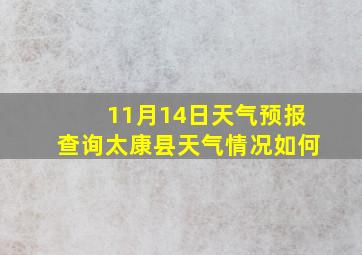 11月14日天气预报查询太康县天气情况如何