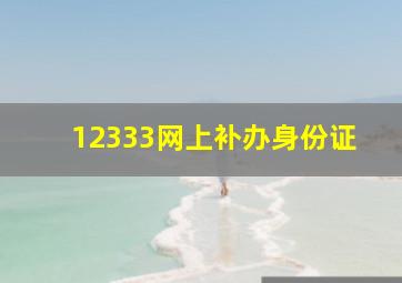 12333网上补办身份证