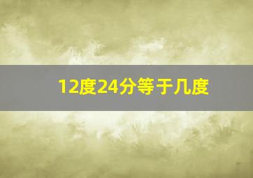 12度24分等于几度