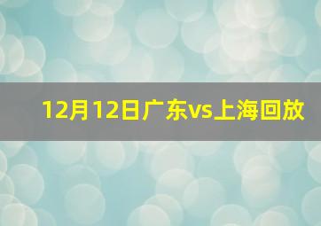 12月12日广东vs上海回放