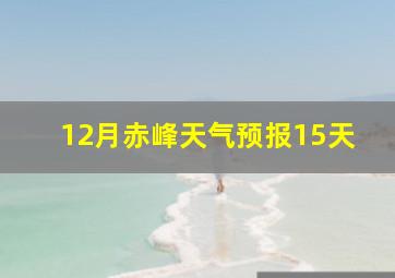 12月赤峰天气预报15天