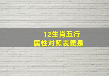 12生肖五行属性对照表鼠是