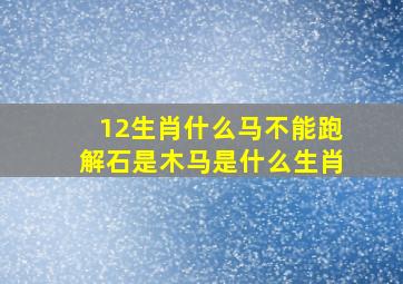 12生肖什么马不能跑解石是木马是什么生肖