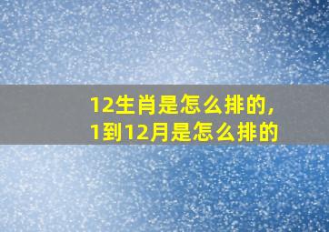 12生肖是怎么排的,1到12月是怎么排的