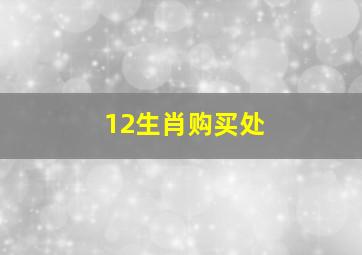 12生肖购买处