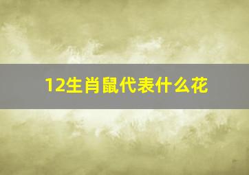 12生肖鼠代表什么花