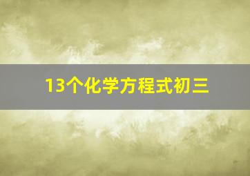 13个化学方程式初三