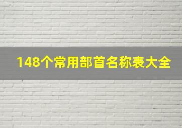 148个常用部首名称表大全