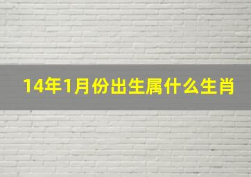 14年1月份出生属什么生肖