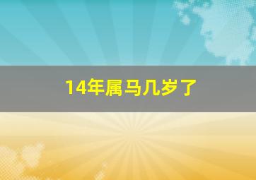 14年属马几岁了