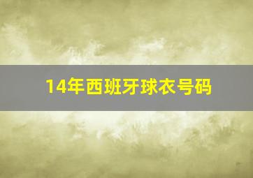 14年西班牙球衣号码