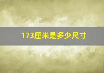 173厘米是多少尺寸