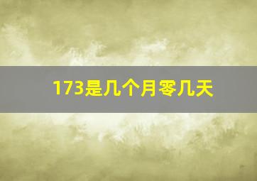 173是几个月零几天