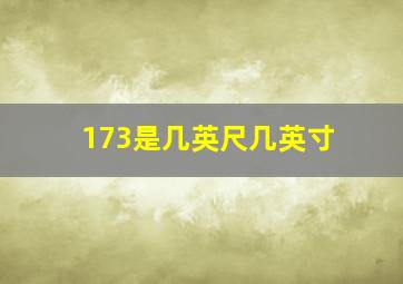 173是几英尺几英寸