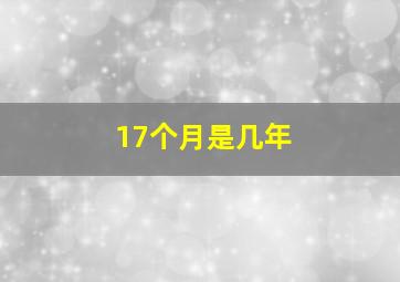 17个月是几年