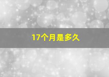 17个月是多久