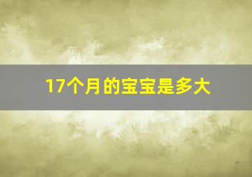 17个月的宝宝是多大