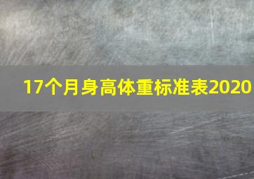 17个月身高体重标准表2020