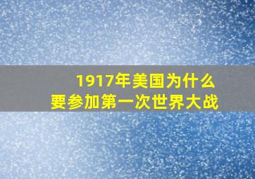 1917年美国为什么要参加第一次世界大战