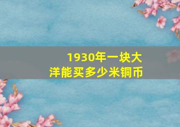 1930年一块大洋能买多少米铜币