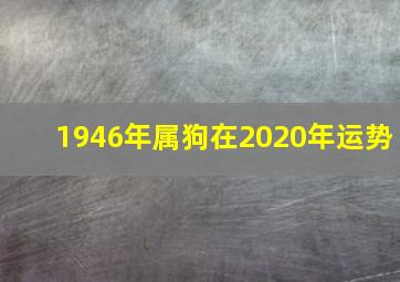 1946年属狗在2020年运势