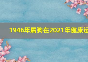 1946年属狗在2021年健康运