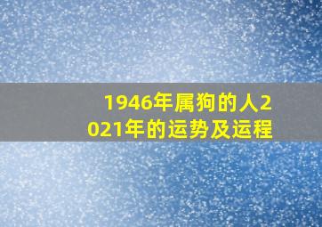 1946年属狗的人2021年的运势及运程