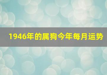 1946年的属狗今年每月运势