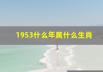 1953什么年属什么生肖