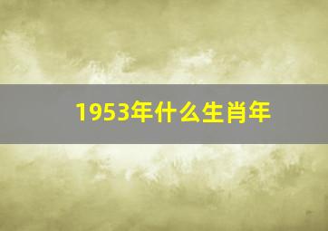 1953年什么生肖年