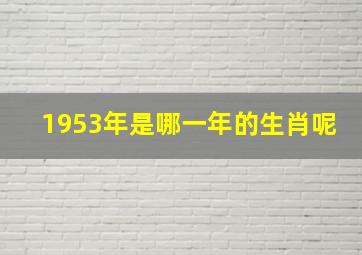 1953年是哪一年的生肖呢