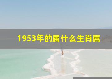 1953年的属什么生肖属