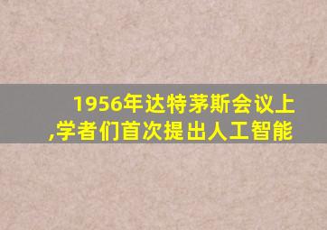 1956年达特茅斯会议上,学者们首次提出人工智能