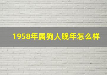 1958年属狗人晚年怎么样