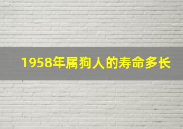 1958年属狗人的寿命多长