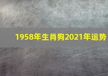 1958年生肖狗2021年运势