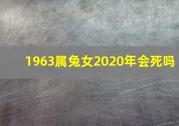 1963属兔女2020年会死吗