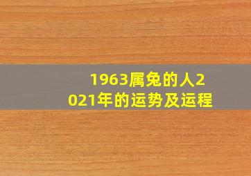 1963属兔的人2021年的运势及运程