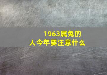 1963属兔的人今年要注意什么